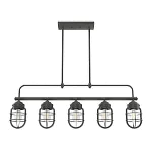 Starklake 5 Light Noble Bronze Linear Chandelier Kitchen Light