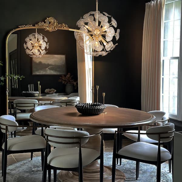 Donelson 40-Watt 8-Lights Gold Globe Sputnik Starburst Pendant Light with Glass Sheet