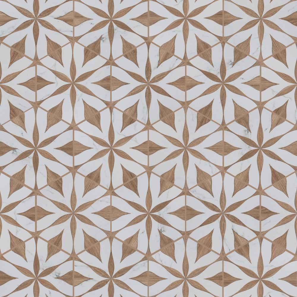 Merola Tile Llama Flower Loire Noce 8-5/8 in. x 9-7/8 in