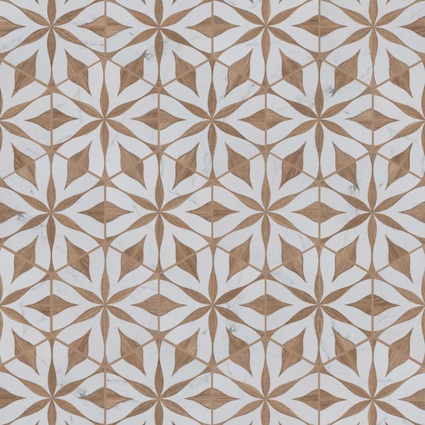 Llama Flower Loire Noce 8-5/8 in. x 9-7/8 in. Porcelain Floor and Wall Tile (11.5 sq. ft./Case)
