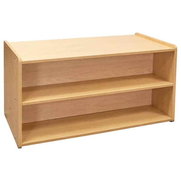 TOT MATE 46 in. W x 23.5 in. H, 2-Level Laminate Toddler Double Sided Storage Shelf, Maple