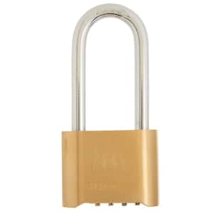 2-1/4 in. (50 mm) Solid Brass 4-Dial Resettable Combination Padlock (2-Pack)