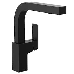 Mid-Town Single-Handle Pull-Out Sprayer Kitchen Faucet with Snapback Retraction in Satin Black