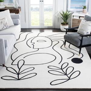 Fifth Avenue Ivory/Black 7 ft. x 7 ft. Abstract Square Area Rug