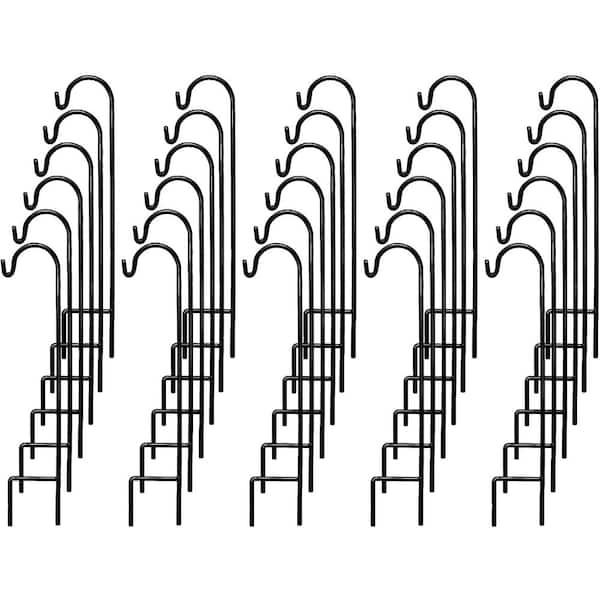 35 in. Black Steel Shepherd's Hooks (30-Pack)