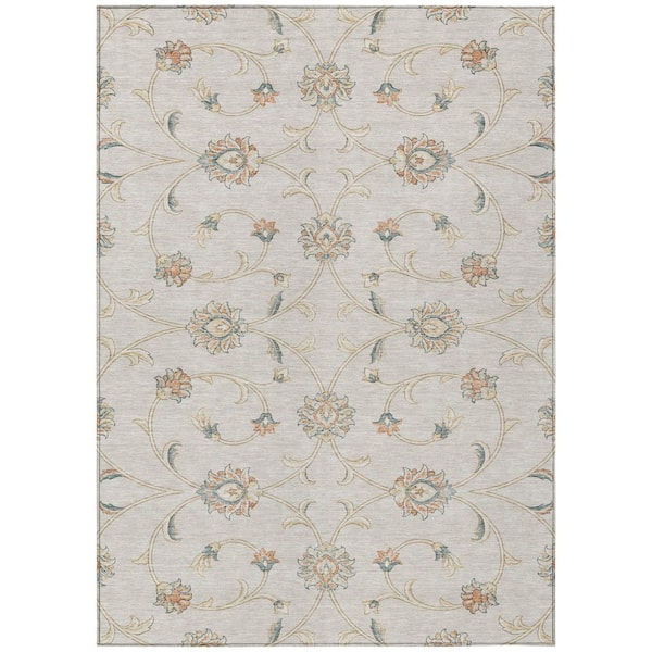 Chantille Machine Washable Indoor/Outdoor Abstract ACN3079 Ivory 5 ft. x 7 ft. 6 in. Area Rug