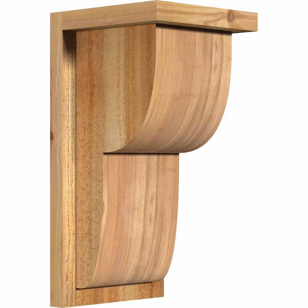 Ekena Millwork 8 in. x 8 in. x 16 in. Western Red Cedar Crestline Rough Sawn Corbel with Backplate