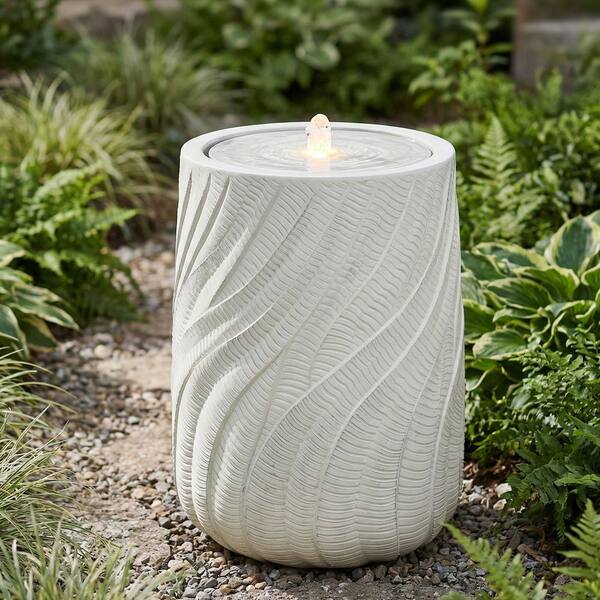 ☆Eruza☆ Sunnydaze Textured Spiral Outdoor Urn Bubble Fountain with LED