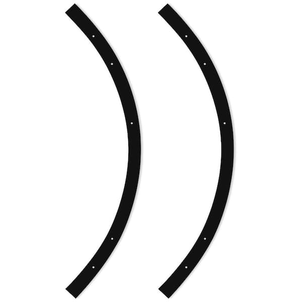 2FT H-Type Curved Track Light Rail, Compatible with Standard 120V Single Circuit 3-Wire H-Track Systems, Black 2 Pack