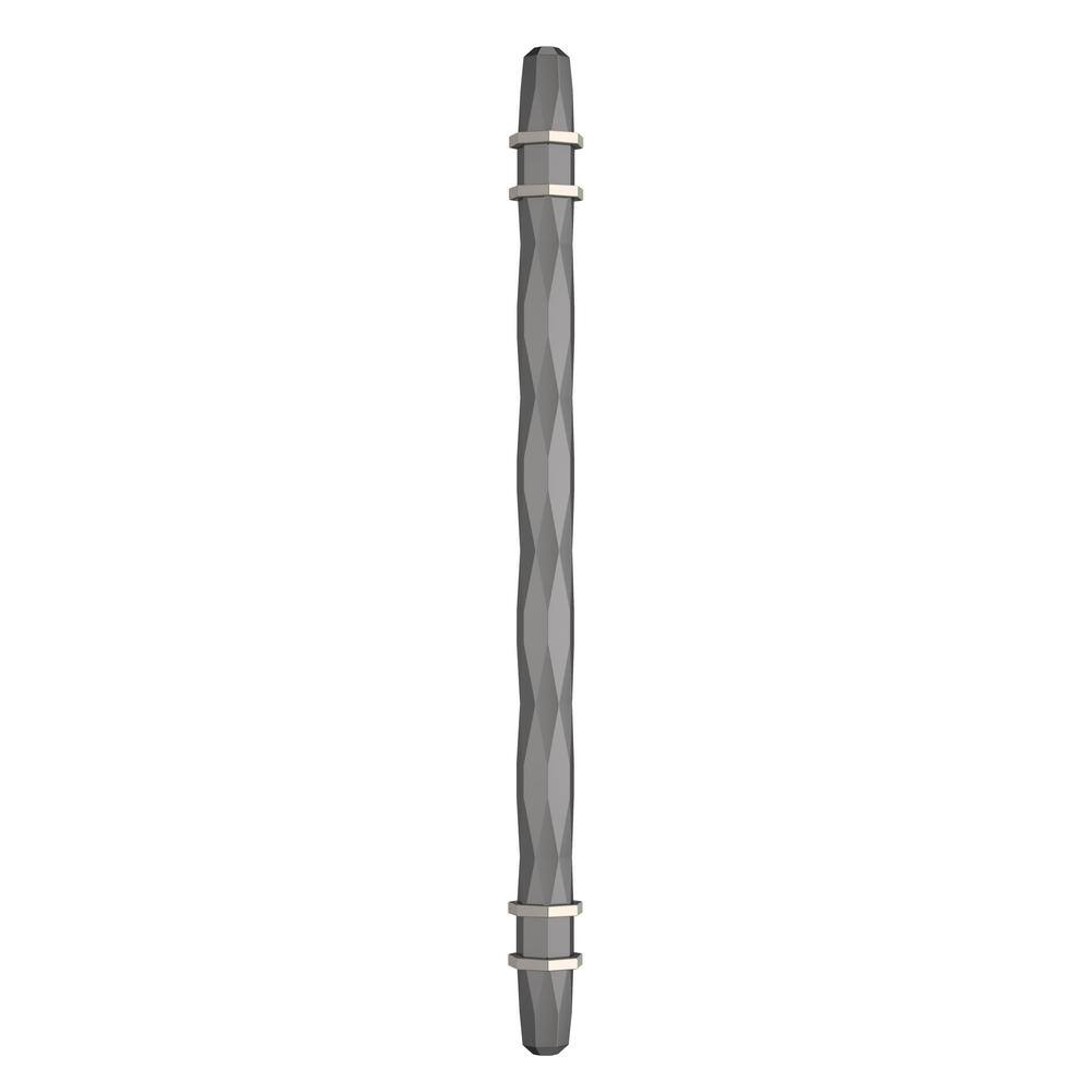 Modern 8-inch Black Chrome and Satin Nickel Bar Cabinet Pull