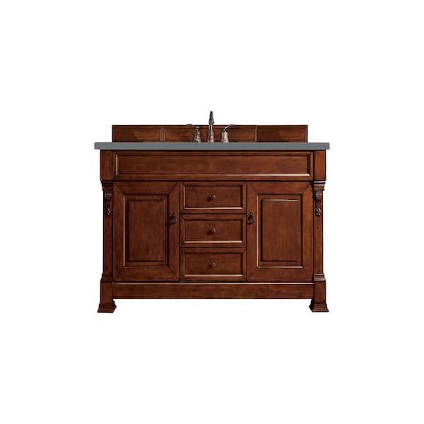 James Martin Vanities Brookfield 60 in. W x 23.5 in. D x 34.3 in. H Bathroom Vanity in Warm Cherry with Cala Blue Quartz Top