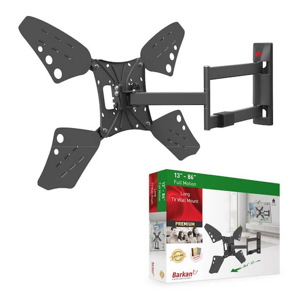 Barkan a Better Point of View Barkan 13 in. - 80 in. Full Motion - 4 Movement Long Flat / Curved TV Wall Mount Black Extremely Extendable