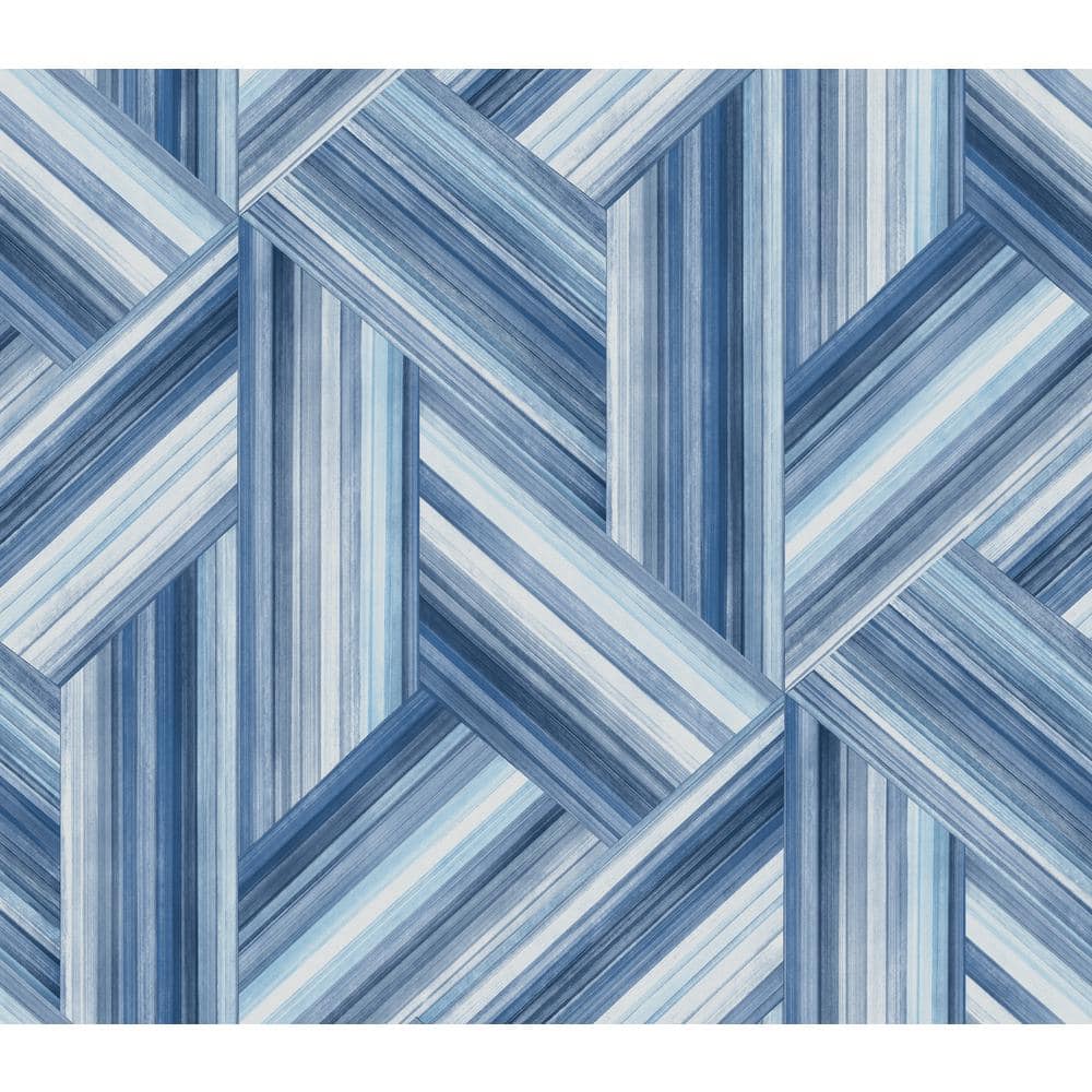 60.75 sq. ft. Denim and Sky Blue Geo Inlay Paper Unpasted Wallpaper Roll price history on PriceWatchPro