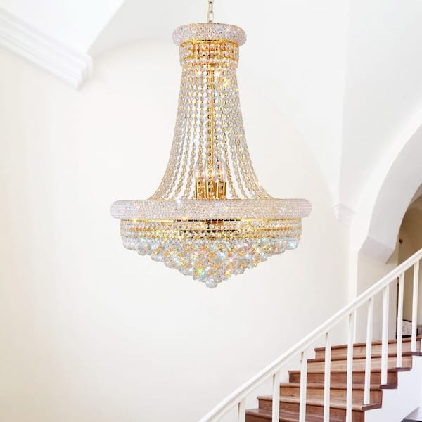 Empire 17 Light Down Chandelier With Gold Finish