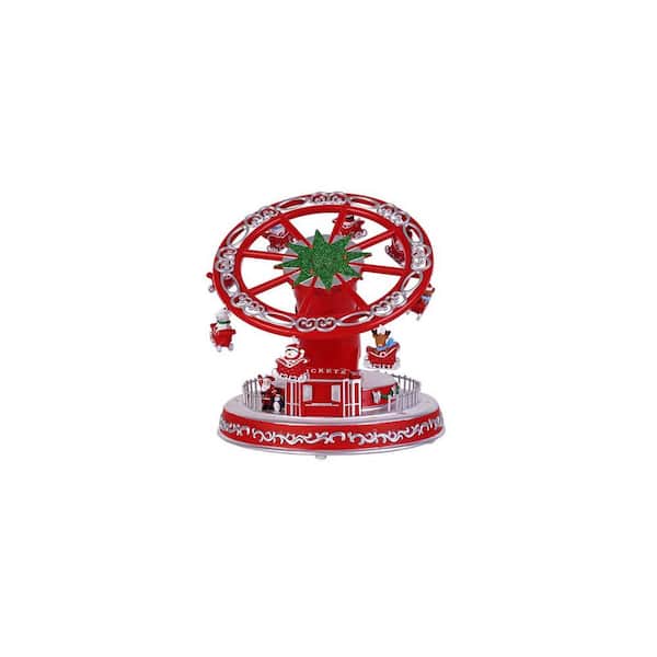 Home Accents Holiday 6.25 in. Animated Turning and Telescoping Whirl a Wheel with LED Illumination