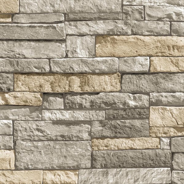 Graham & Brown Gray and Terracotta Ledgestone Wallpaper