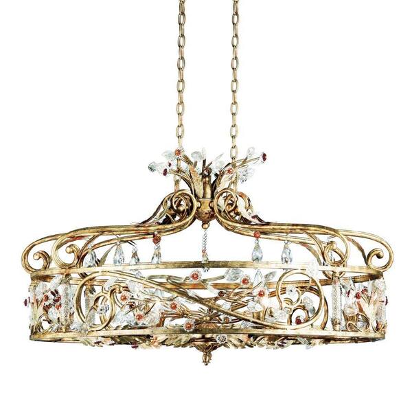 Eurofase Dahlia Collection 6-Light Antique Gold Chandelier