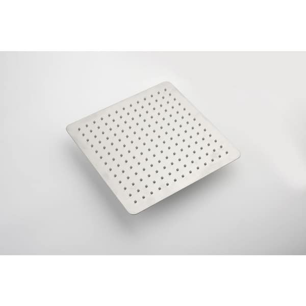 Unbranded 2-Spray Patterns with 2.5 GPM 11.8 in. Wall Mount Rain Fixed Shower Head in Brushed Nickel