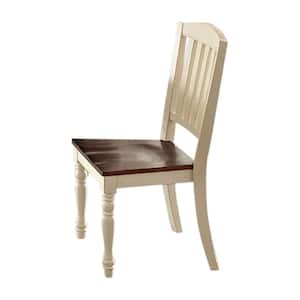 Galentine Vintage White Wood Slatted Side Chair (Set of 2)