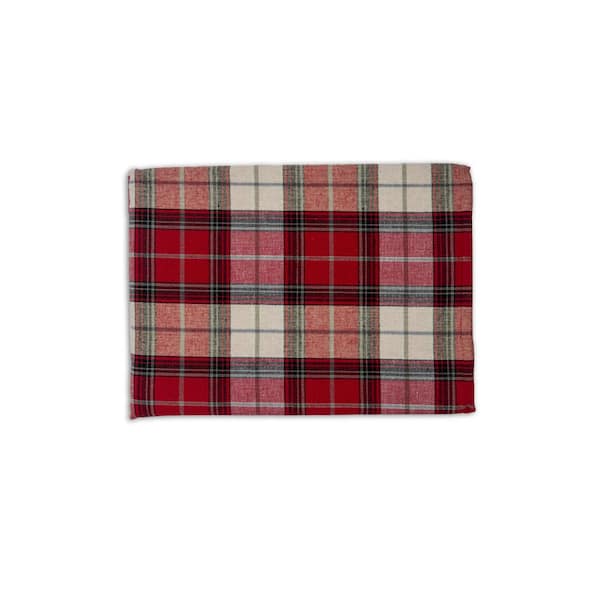 Lintex 60 in. x 102 in. Red Comfy Plaid 95% Cotton 5% Lure x  Tablecloth
