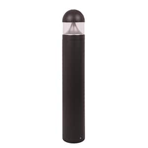 Round Line-Voltage Black LED Bollard Light Exterior Surface Mounted Aluminum 120-Volt-277-Volt 3000K 39.75 in. x 6.5 in.