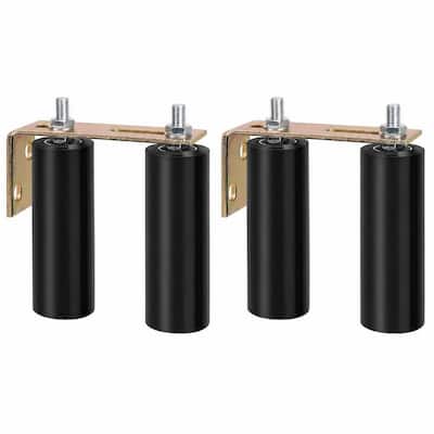 6 in. Flat Round Universal Adjustable Heavy Duty Sliding Gate Roller Assembly for Sliding Door Gate 2 Pack