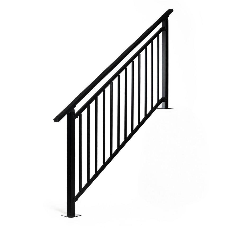 CityPost Modern Vertical Picket 36 in. H x 18 ft. Black Metal ...