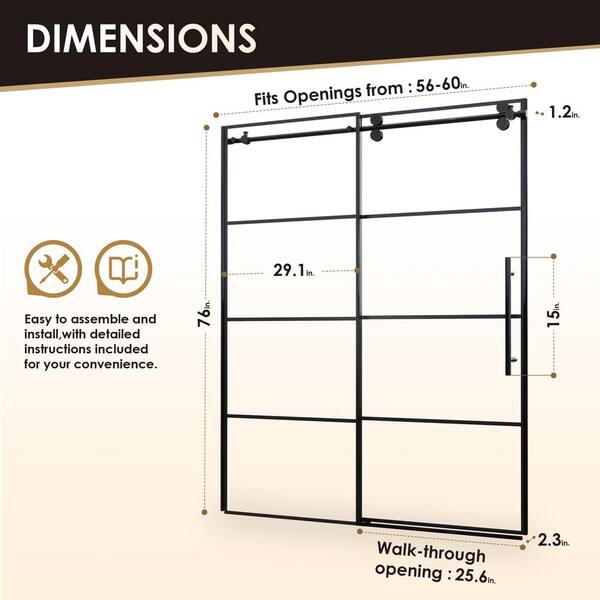 Altair Sankiz 60 in. W x 76 in. H Single Sliding Frameless Altair Sankiz 60 in. W x 76 in. H Single Sliding Frameless