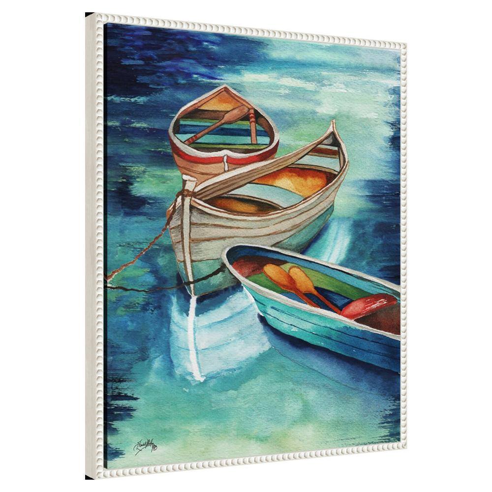 Beaded Perimeter Nautical Rowboats Canvas Wall Art