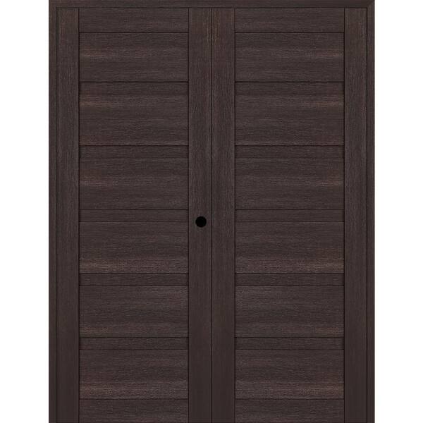 Belldinni Louver 36 in. x 95.25 in. Left Active Veralinga Oak Wood Composite Double Prehung Interior Door
