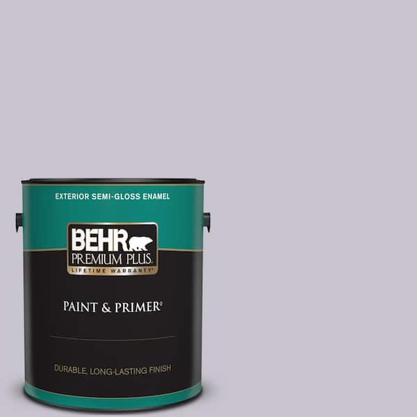BEHR PREMIUM PLUS 1 gal. #N560-1 Posture and Pose Semi-Gloss Enamel Exterior Paint & Primer