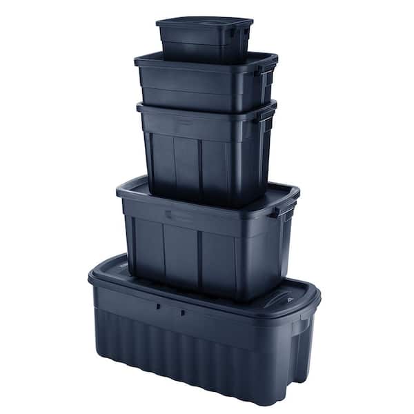 Rubbermaid Roughneck 3 Gal. Rugged Storage Tote Container, Blue (6