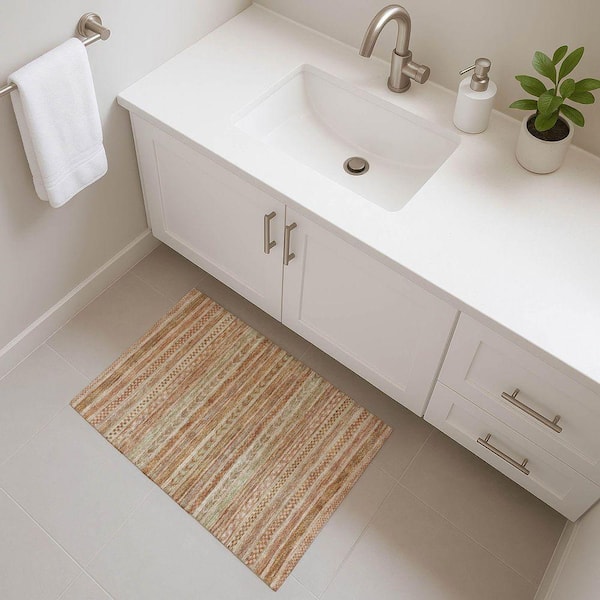 Mayfield Premium Machine Washable Abstract AMF1625 Terracotta 2 ft. x 3 ft. Area Rug