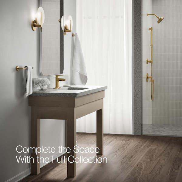 KOHLER Hint Single-Handle Bathroom Faucet with Escutcheon in Vibrant Brushed Moderne Brass