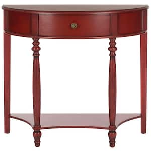 David 34 in. 1-Drawer Brown Wood Console Table