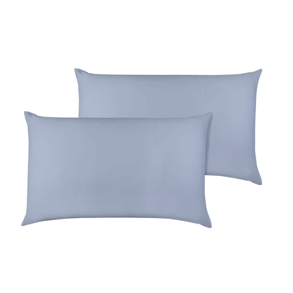 Light Blue Organic Cotton Hypoallergenic Queen Pillowcase Pair