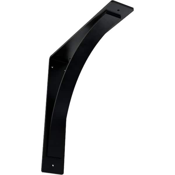 Ekena Millwork 3 in. x 16 in. x 16 in. Powder Coated Black Morris Steel Bracket
