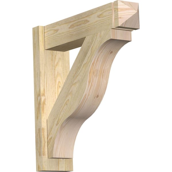 Ekena Millwork 6 in. x 24 in. x 24 in. Douglas Fir Fuston Arts and Crafts Rough Sawn Outlooker