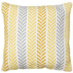 Adina Altair Yellow Geometric Hypoallergenic Polyester 18 in. x 18 in. Throw Pillow