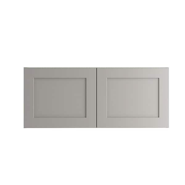 Hampton Bay Edson Shaker Assembled 36x15x12 in. Wall Cabinet in Gray