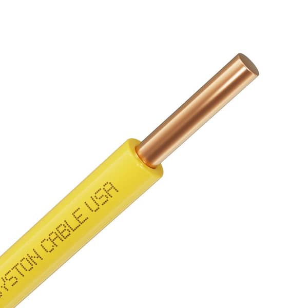 100 ft. Yellow 14 AWG 600-Volt Solid Bare Copper Direct Burial Tracer Wire Locating Underground Gas, Water, Sewer Pipes