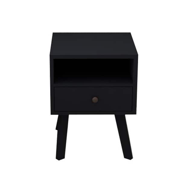 Unbranded 11.8 in. W x 15 in. D x 22.3 in. H in Black MDF Ready to Assemble Floor Base Kitchen Cabinet with Open Shelves