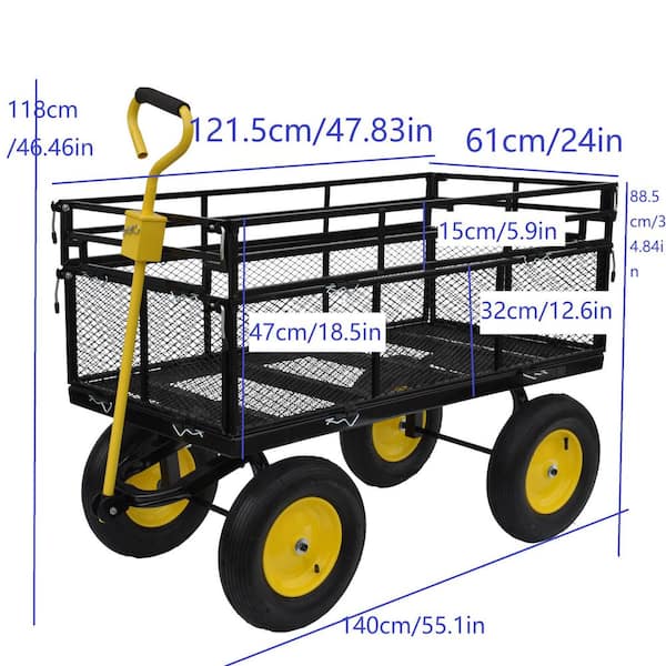 Collapsible Fishing Cart w/11'' All-Terrain Wheels for Sand,550lb Large  Capacity Beach Wagon Heavy Duty Garden Cart with Rod Holders,Umbrella  Holder and Storage Pockets : : Patio, Lawn & Garden