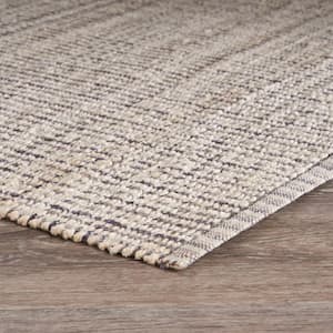 Brown/Ivory 5 ft. x 7 ft. 9 in. Jute Blend Striped LR81434 Indoor Area Rug