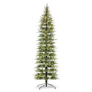 9 ft. Pre-Lit Pencil Green Pine Artificial Christmas Tree with 480 Warm White Lights