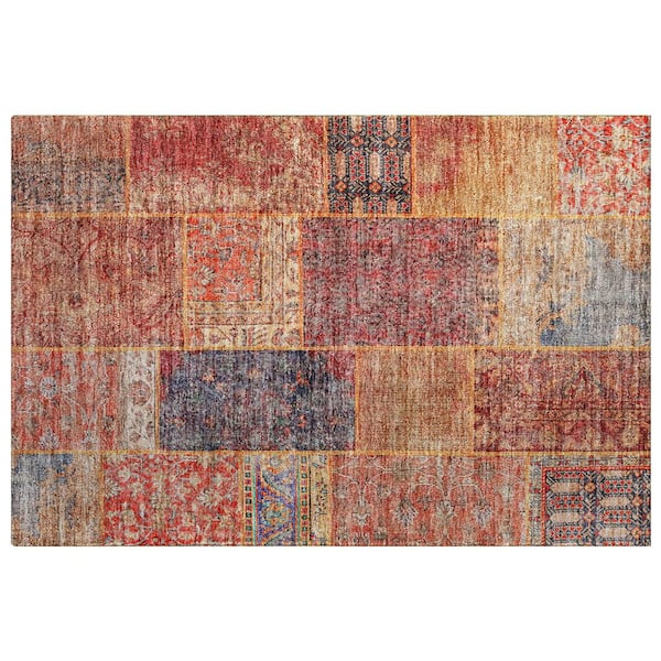 Dream Shag Premium Machine Washable Abstract ADS669 Red 2 ft. x 3 ft. Accent Rug