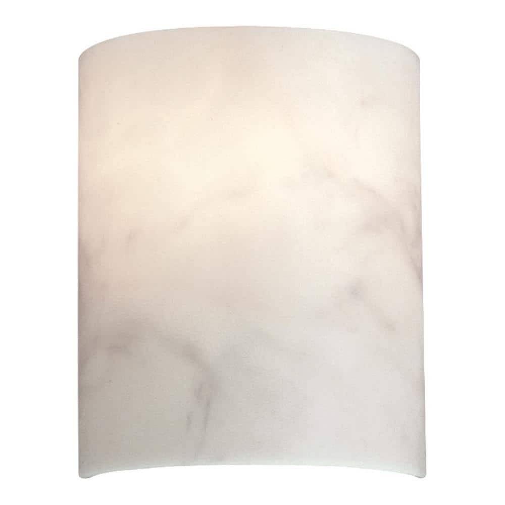 White Alabaster Dimmable Direct Wired Wall Sconce
