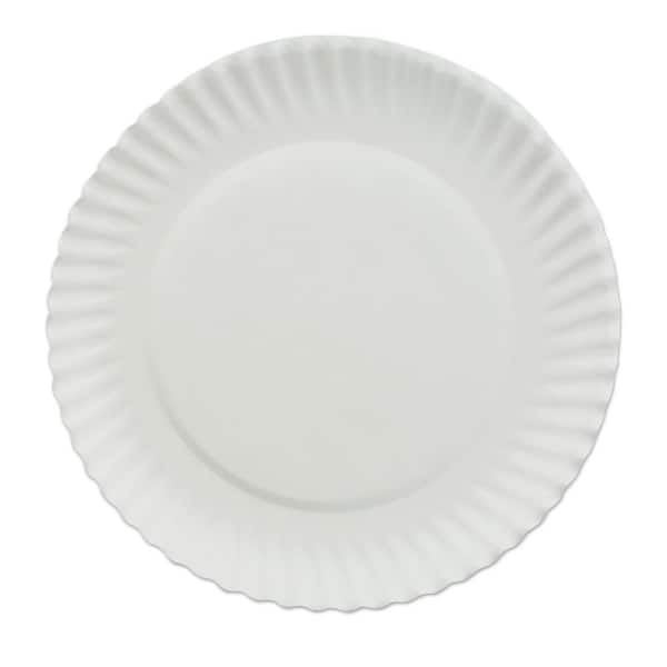 [500 Pack] Disposable White Uncoated Paper Plates - 9 Inch Large Decorative  Craft Paper Plates