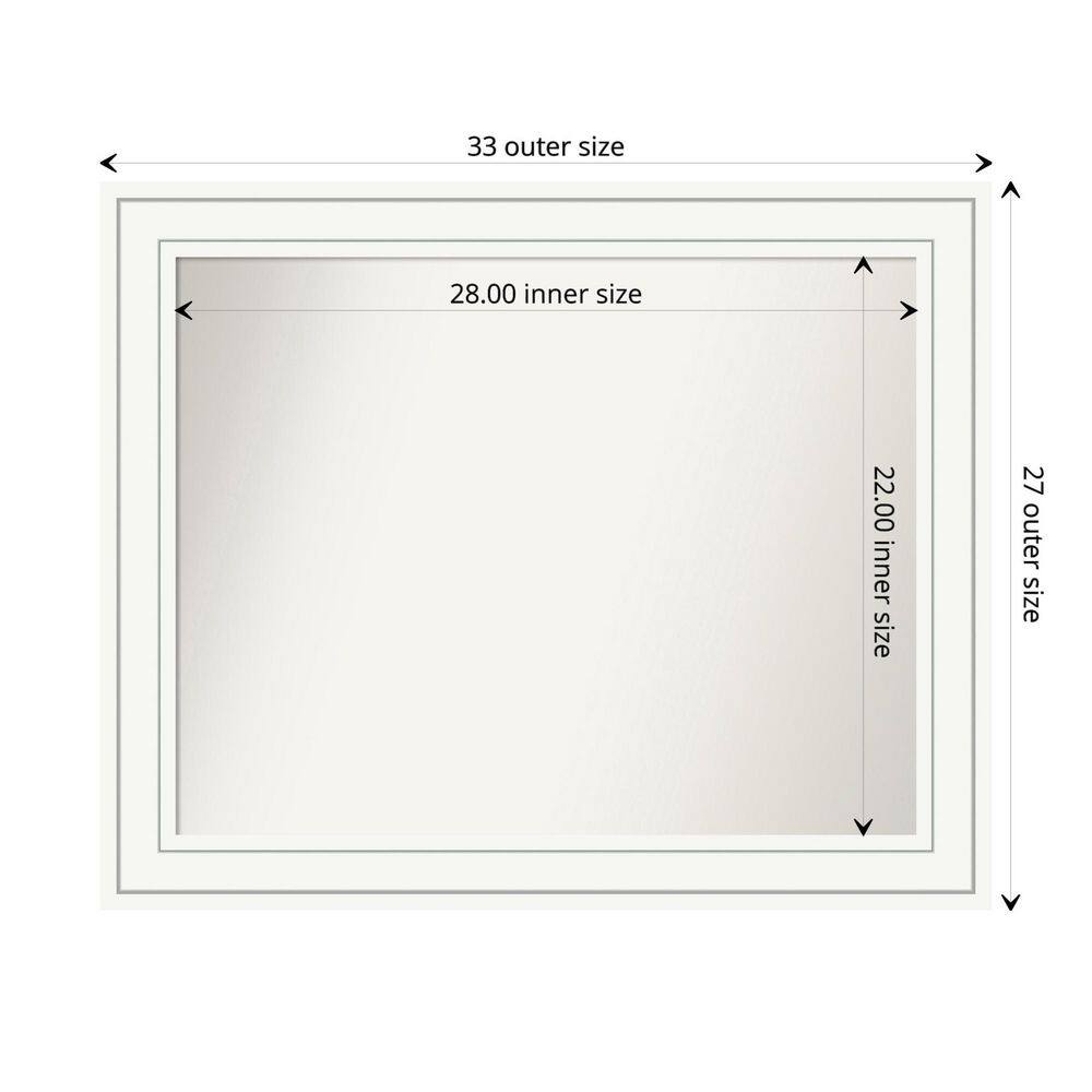Craftsman White Wood Rectangular Bathroom Wall Mirror