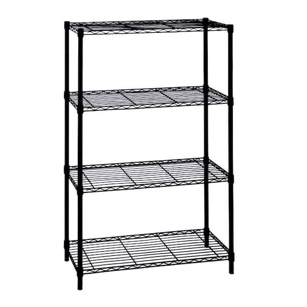 Steel Wire 4-Shelf Adjustable Garage Storage Shelving Unit in Black (36 in. W x 48 in. H x 14 in. D)